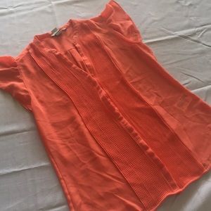 Pleated Peach/Orange Blouse